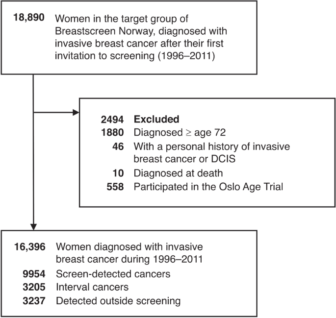Fatal and non-fatal breast cancers in women targeted by BreastScreen Norway: a cohort study