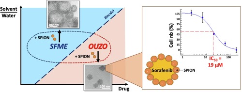 Simple elaboration of drug-SPION nanocapsules (hybridosomes®) by solvent shifting: Effect of the drug molecular structure and concentration