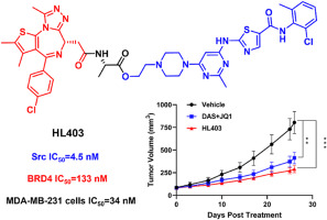 Design and synthesis of dual BRD4/Src inhibitors for treatment of triple-negative breast cancer