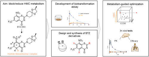 Whole cell hydride Meisenheimer complex biotransformation guided optimization of antimycobacterial benzothiazinones
