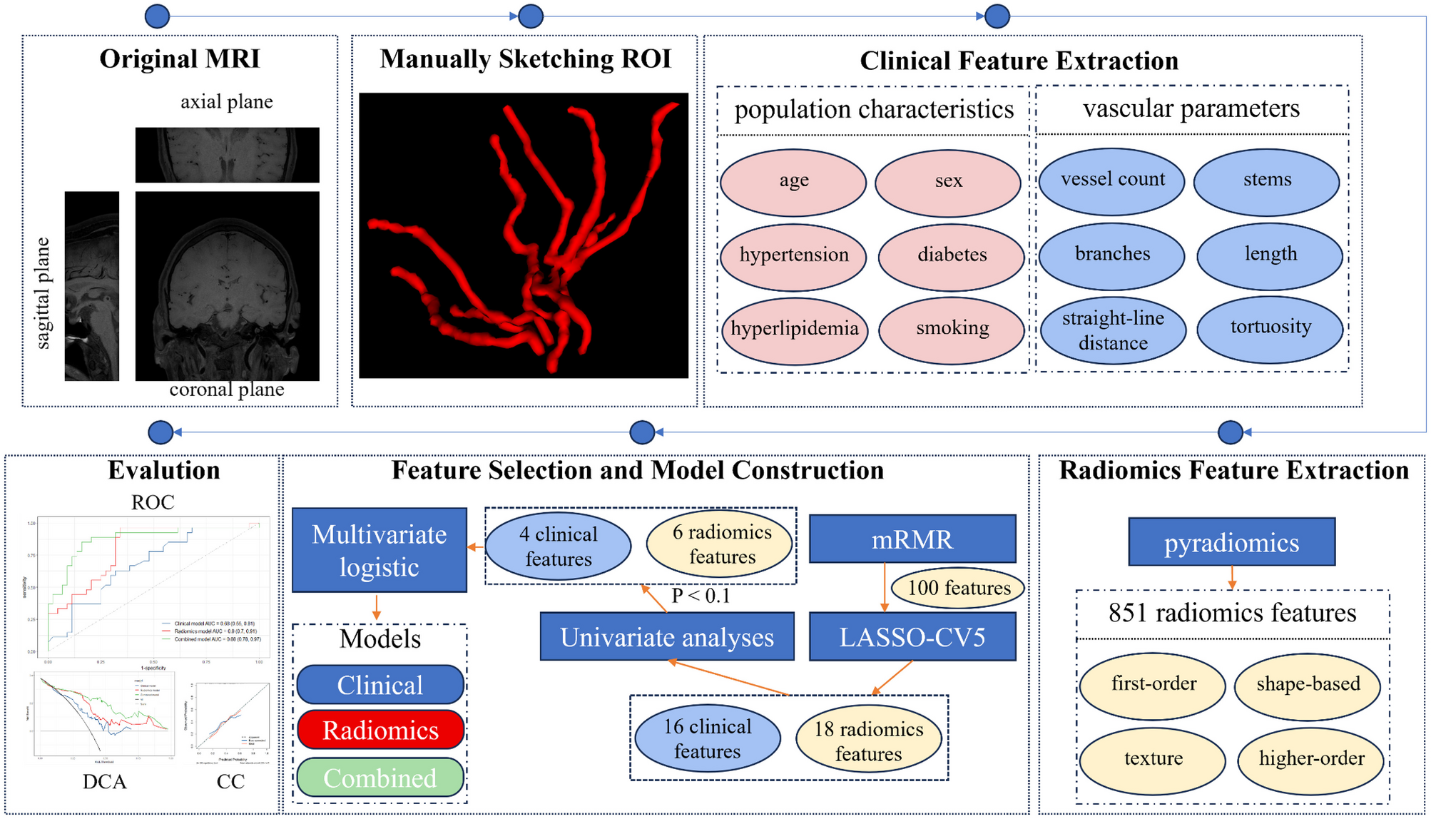Correlation Between Cognitive Impairment and Lenticulostriate Arteries: A Clinical and Radiomics Analysis