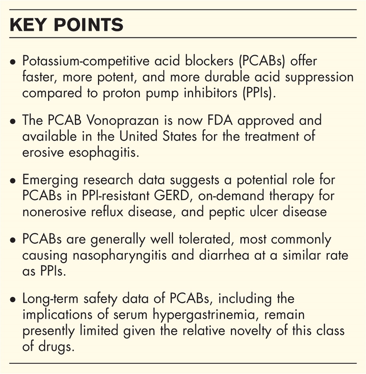 Potassium-competitive acid blockers and acid-related disorders