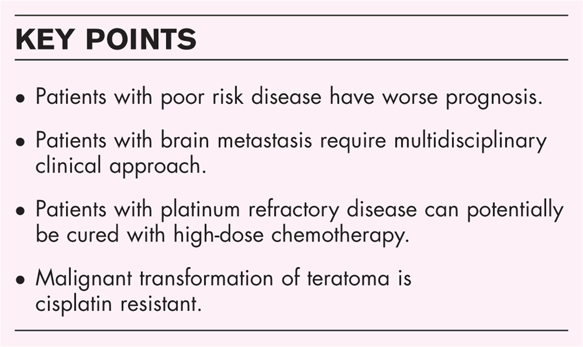 Current outstanding challenges in germ cell tumors