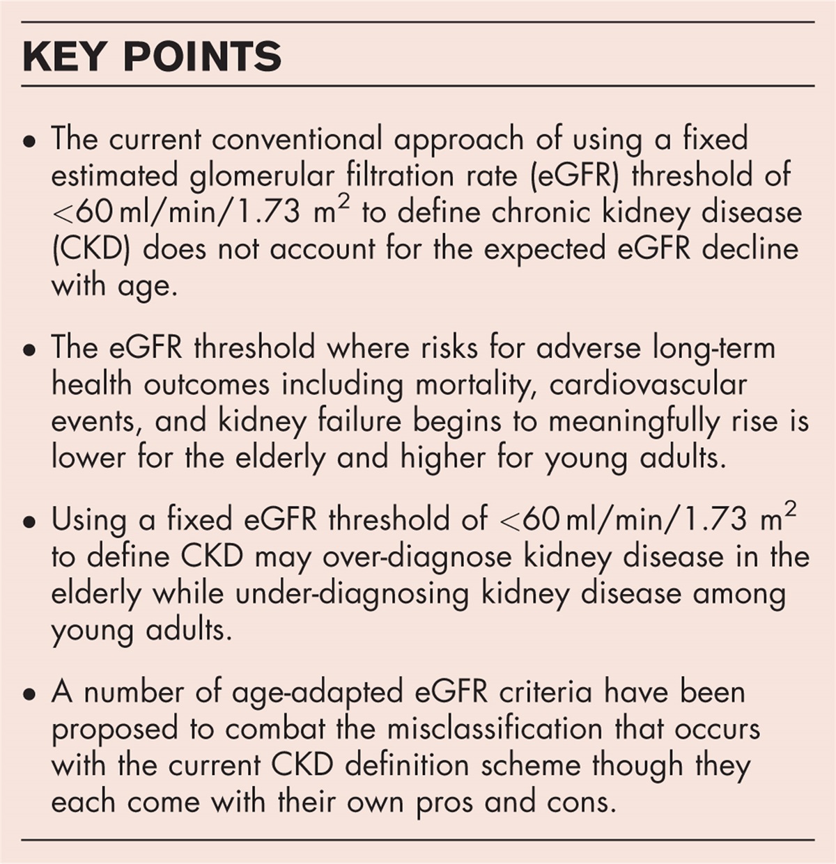 Has the time come for age-adapted glomerular filtration rate criteria to define chronic kidney disease: how soon is now?