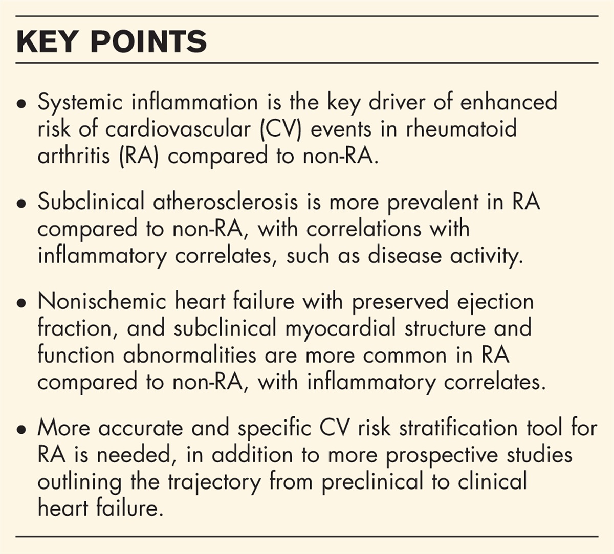 Cardiovascular complications of rheumatoid arthritis