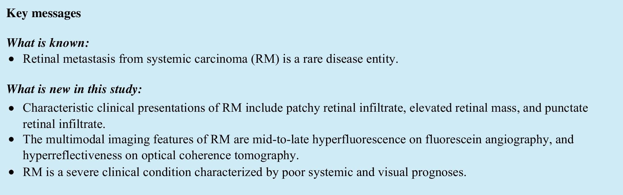 Retinal metastasis from systemic carcinoma: clinical, multimodal imaging, and pathological characteristics from a multicenter case series