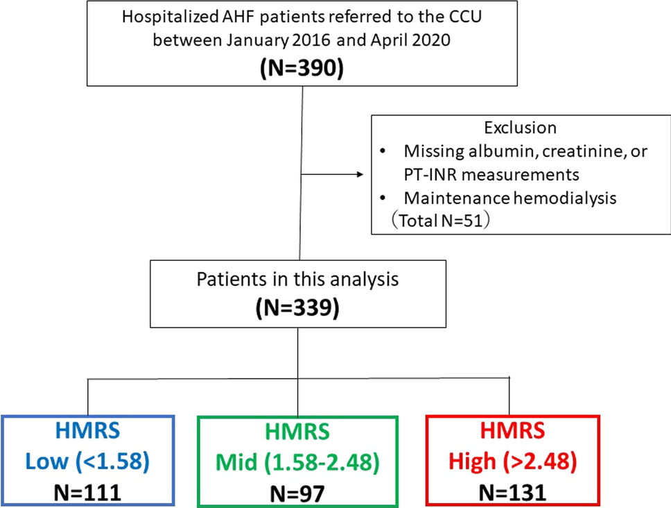 Relationship between the HeartMate Risk Score category on admission and outcome in patients with acute heart failure referred to a cardiac intensive care unit