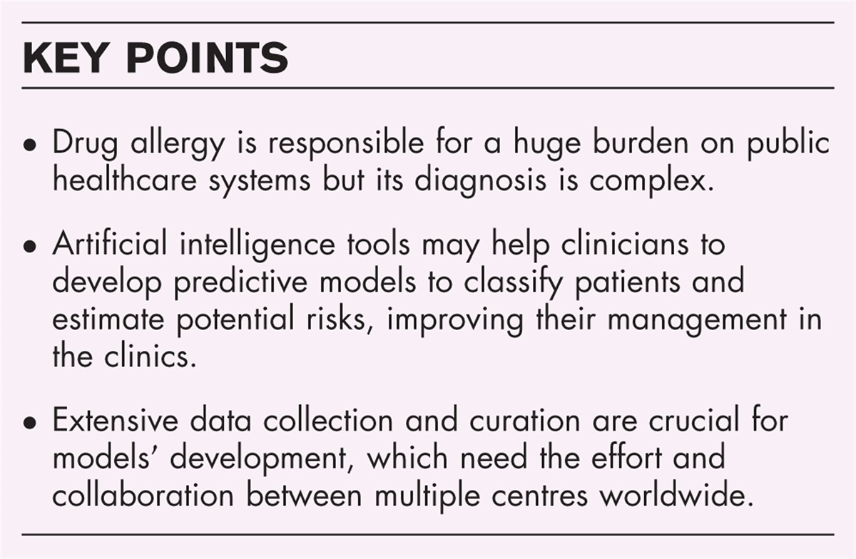 Predictive models and applicability of artificial intelligence-based approaches in drug allergy