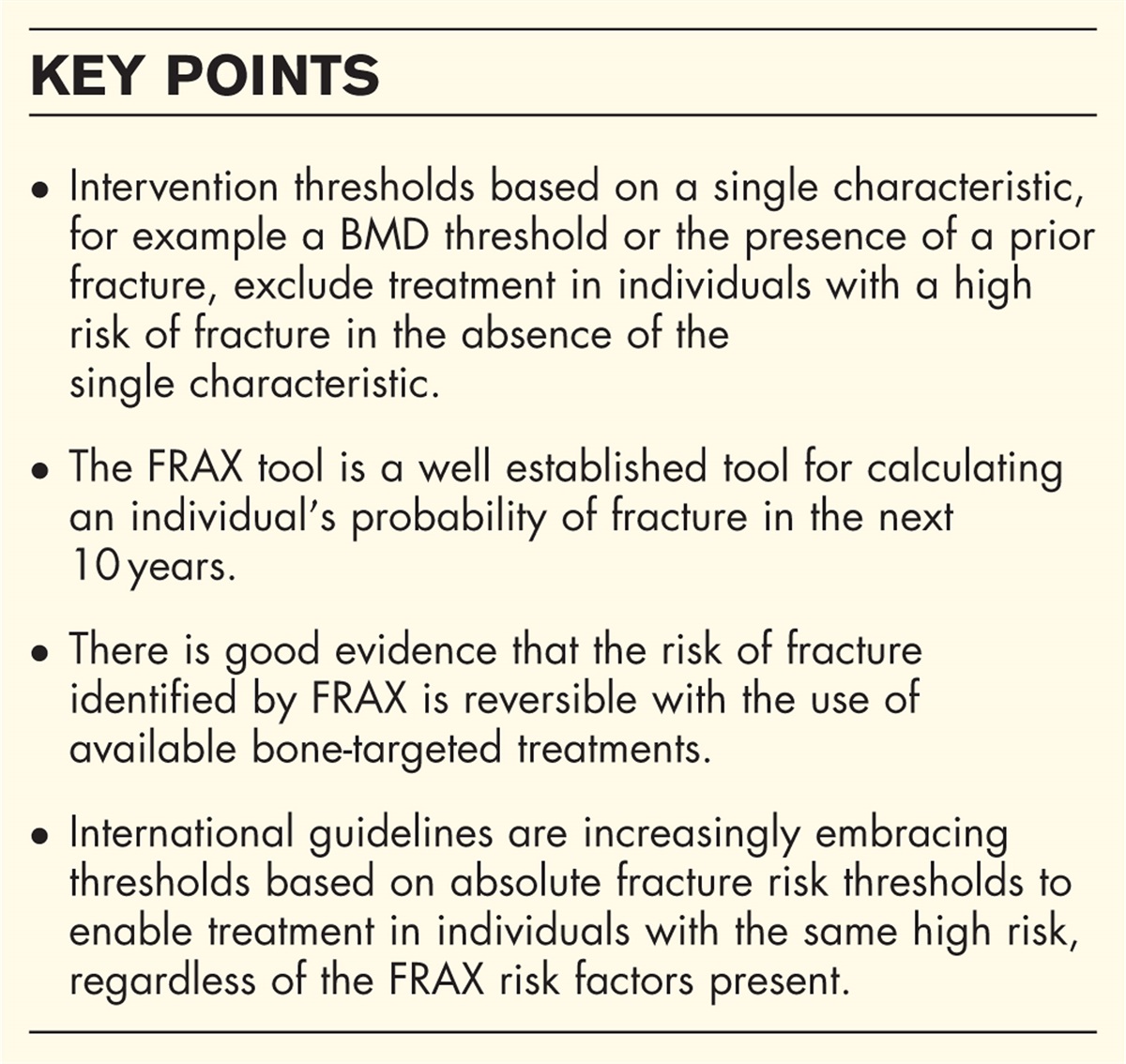 Update on fracture risk assessment in osteoporosis