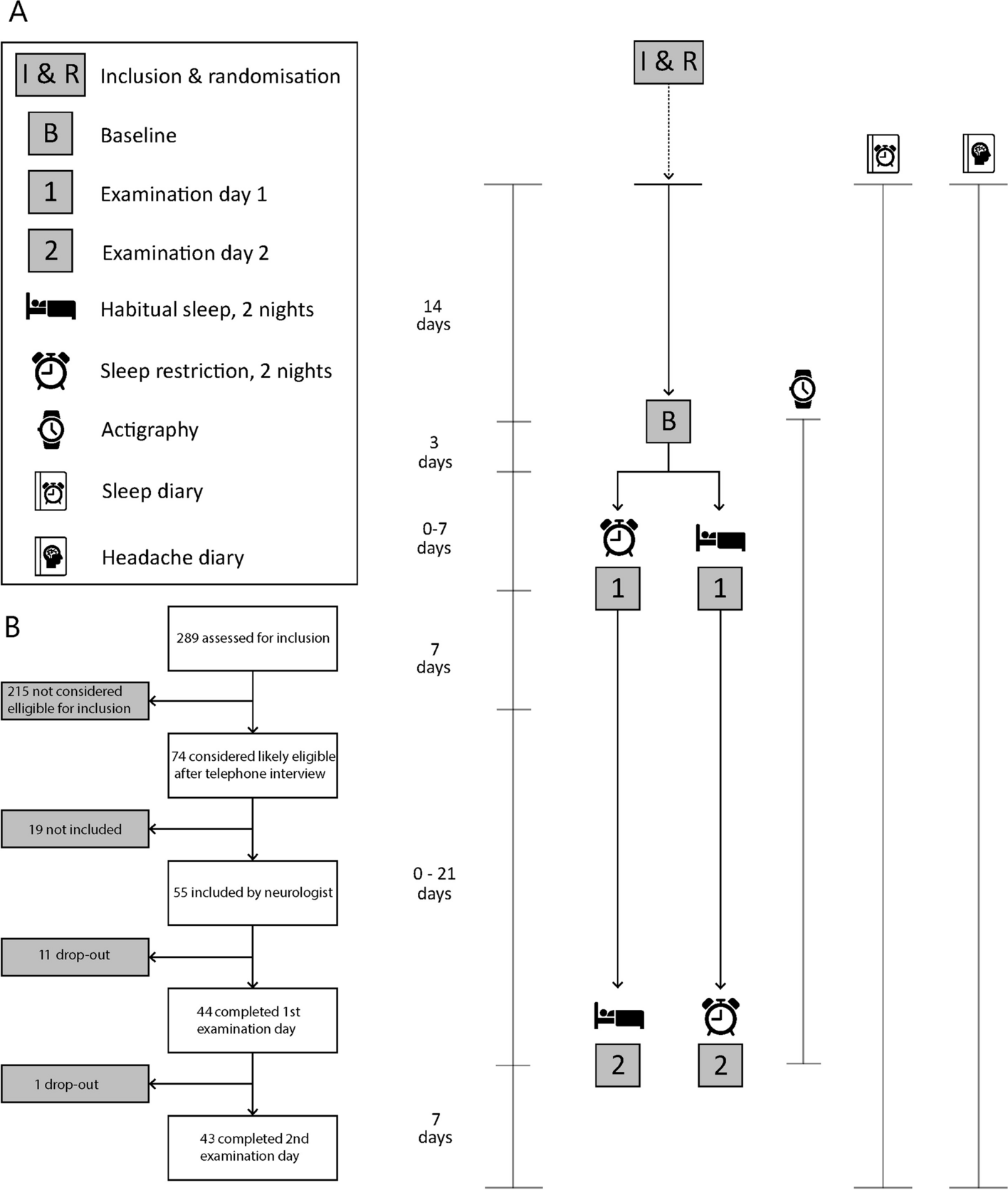 Endogenous pain modulation after sleep restriction in migraine: a blinded crossover study