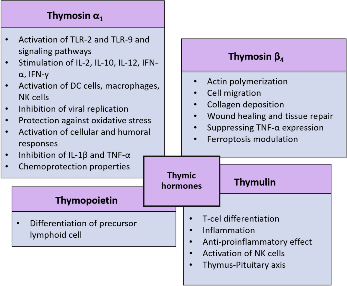 Review of Thymic Peptides and Hormones: From Their Properties to Clinical Application