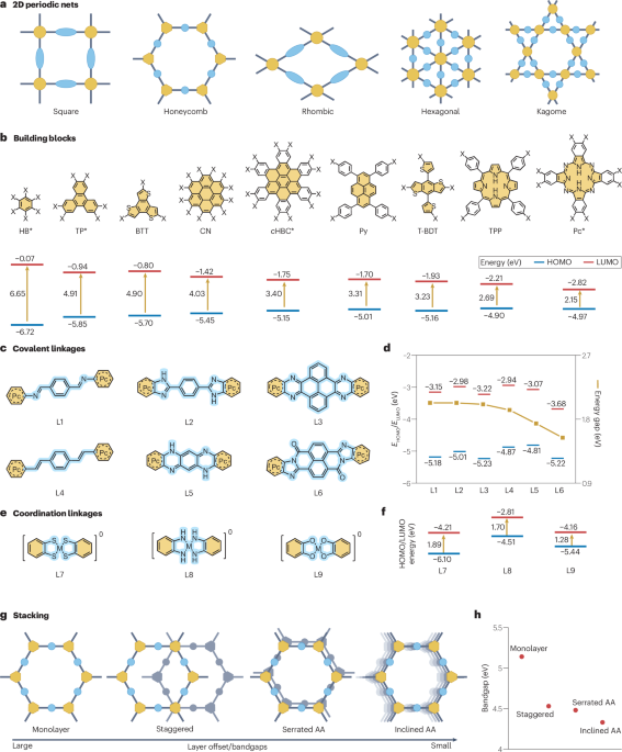 Electronic and quantum properties of organic two-dimensional crystals