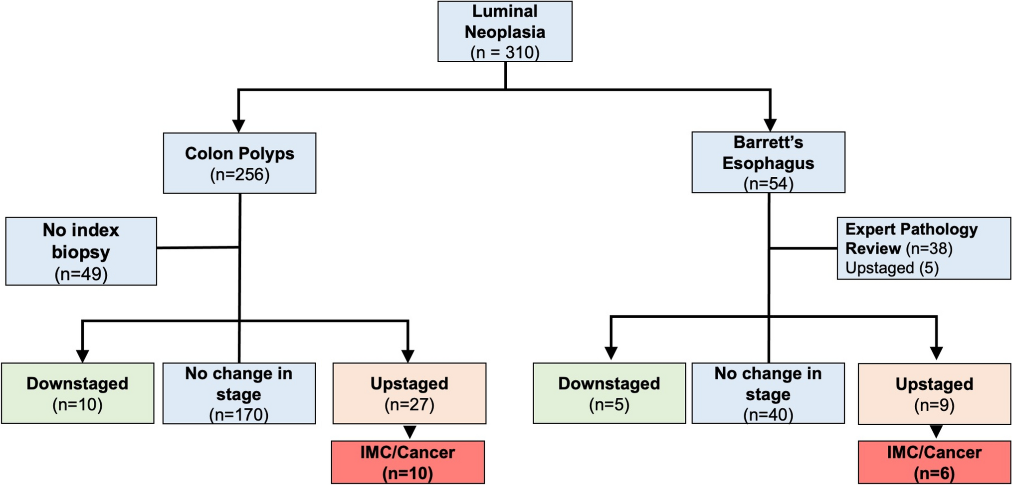 Time to Therapy May Not Impact Diagnosis Upstaging in Patients Referred for Management of Luminal Gastrointestinal Neoplasia