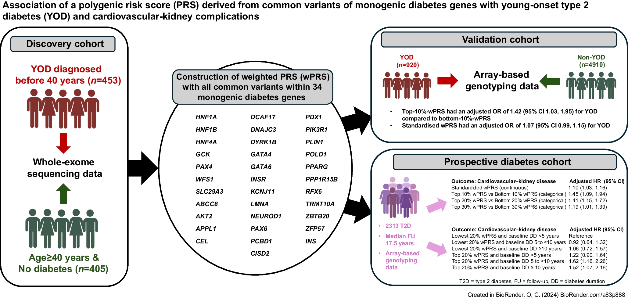 A polygenic risk score derived from common variants of monogenic diabetes genes is associated with young-onset type 2 diabetes and cardiovascular–kidney complications