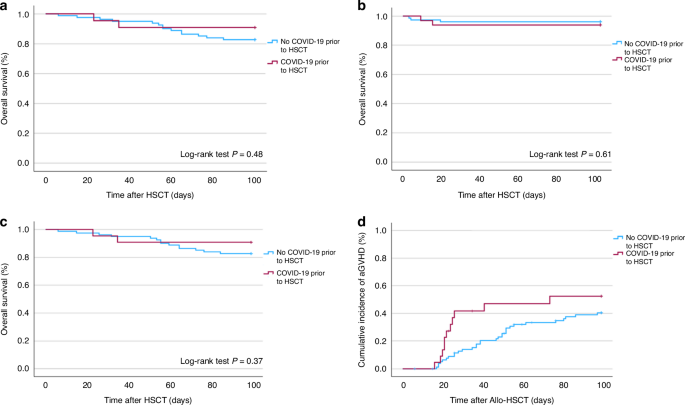 COVID-19 prior to hematopoietic stem cell transplantation increases the risk of acute graft-versus-host disease but does not affect overall mortality