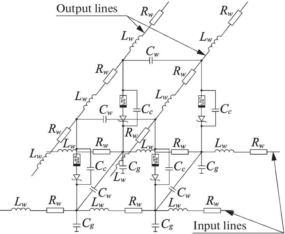 Circuit Modeling of Parasitic Effects in Combined Memristor-Diode Crossbar Arrays for Neuromorphic Devices