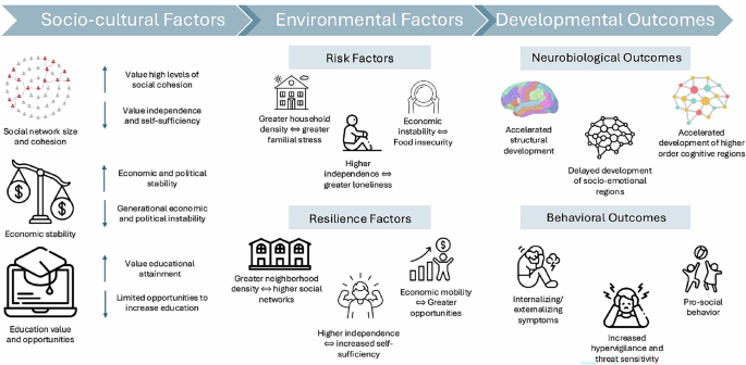 Integration of developmental and socio-cultural factors that confer risk for mental illness