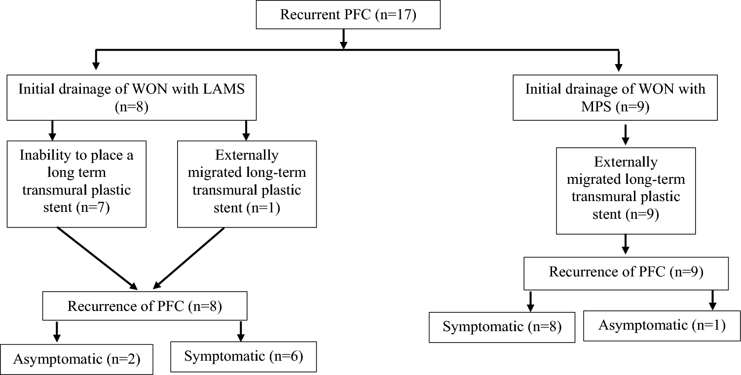 Recurrent Pancreatic Fluid Collections in Disconnected Pancreatic Duct Without Permanent Indwelling Transmural Plastic Stents: Long-Term Outcomes