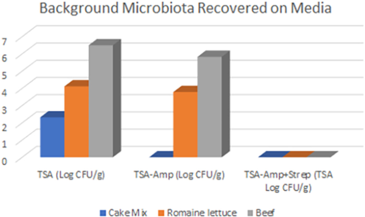 Evaluation of the use of ampicillin‐ and streptomycin‐resistant Shiga toxin‐producing Escherichia coli to reduce the burden of background microbiota during food safety studies