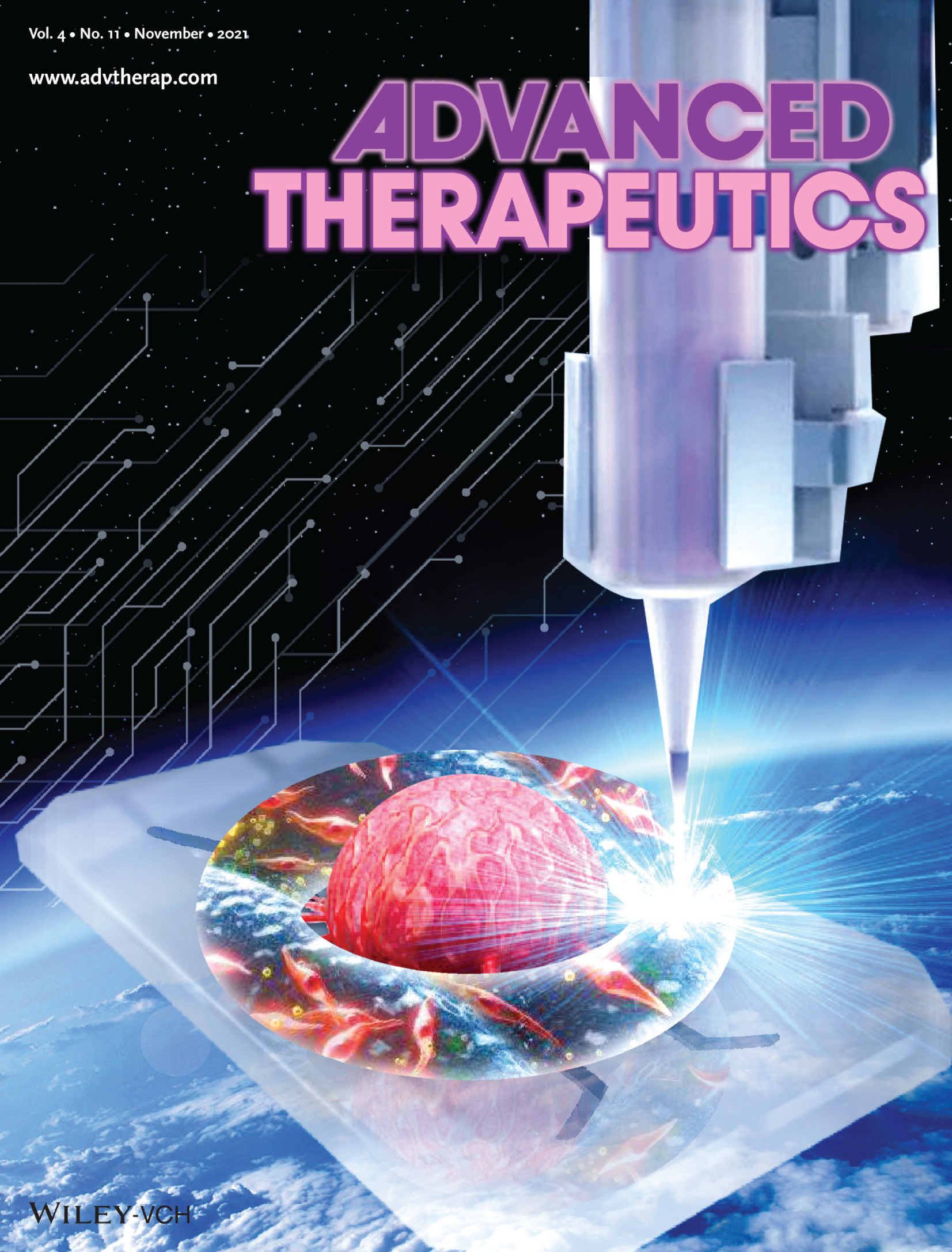 A 3D‐Bioprinted Vascularized Glioblastoma‐on‐a‐Chip for Studying the Impact of Simulated Microgravity as a Novel Pre‐Clinical Approach in Brain Tumor Therapy (Adv. Therap. 11/2021)