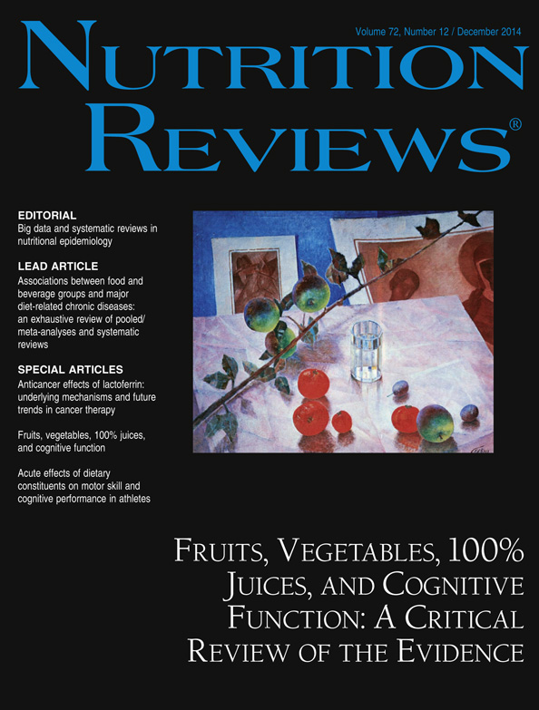 Fruits, vegetables, 100% juices, and cognitive function