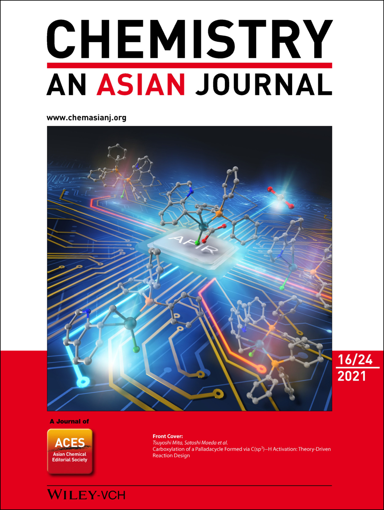 Front Cover: Carboxylation of a Palladacycle Formed via C(sp3)−H Activation: Theory‐Driven Reaction Design (Chem. Asian J. 24/2021)