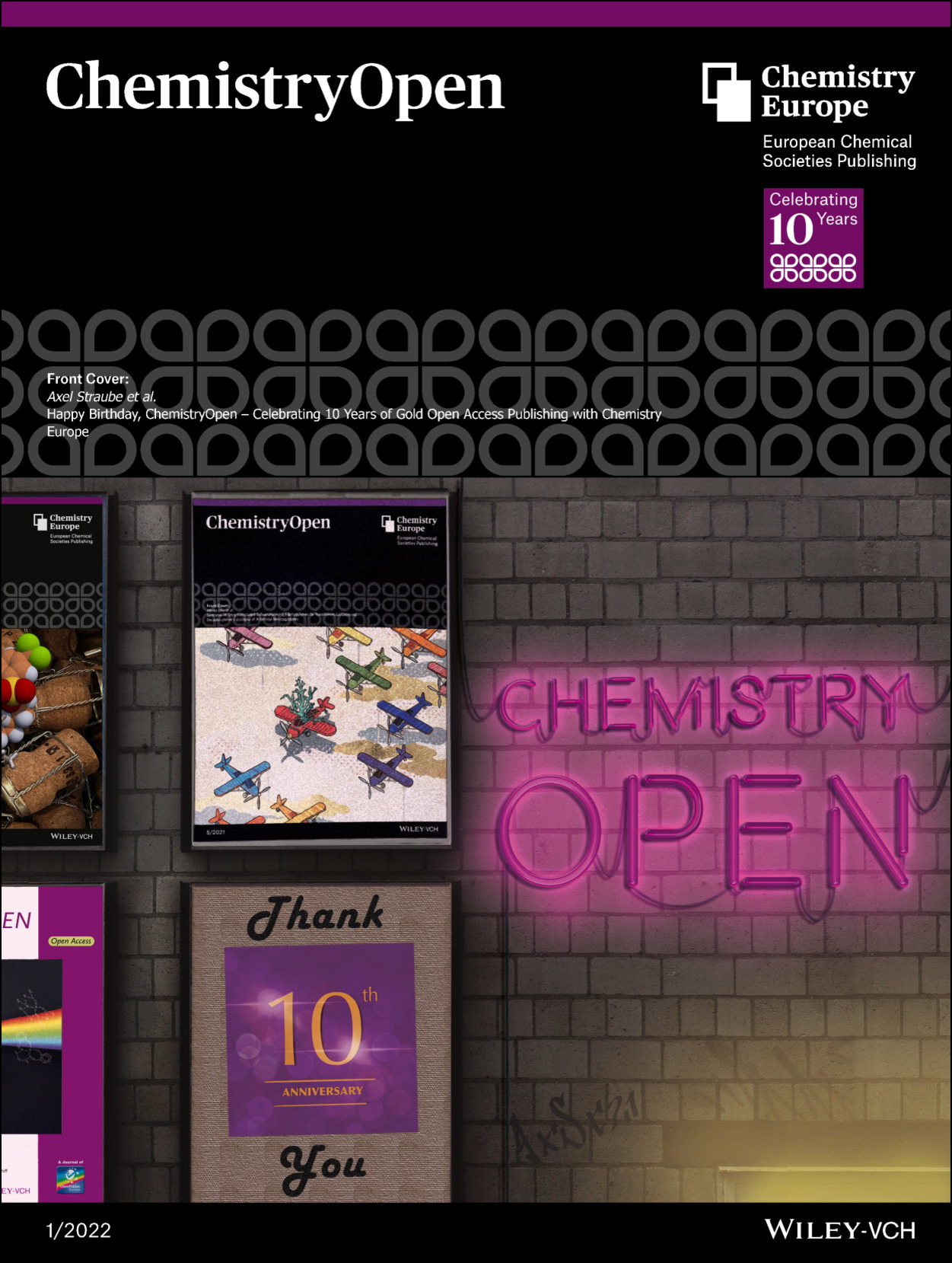 Front Cover: A Golden Ten: A Decade of Open Access Society Publishing (ChemistryOpen 1/2022)