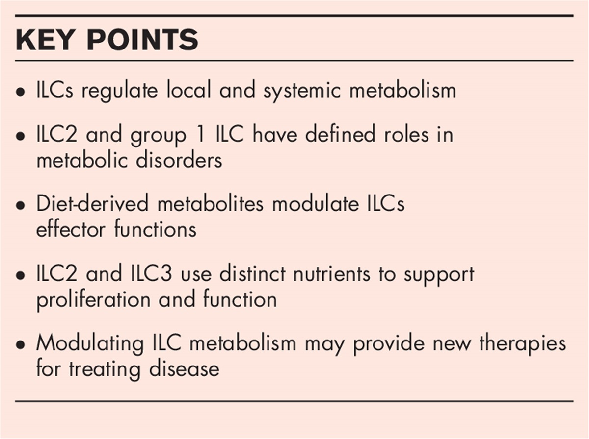 Local and systemic features of ILC immunometabolism