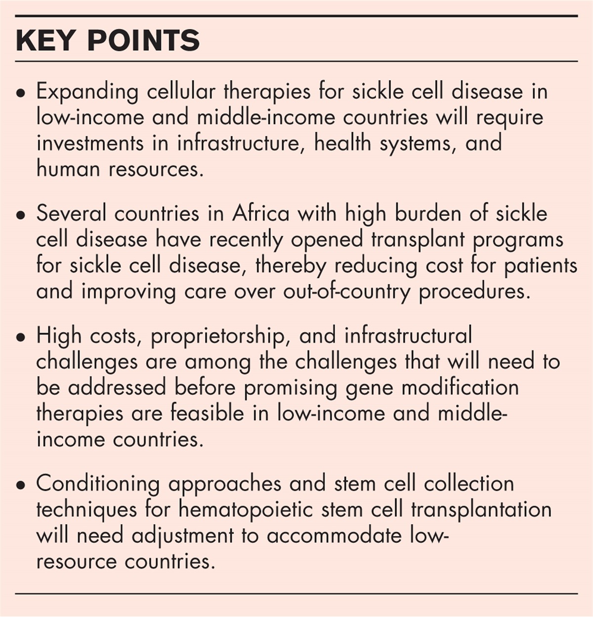 Global perspectives on cellular therapy for children with sickle cell disease