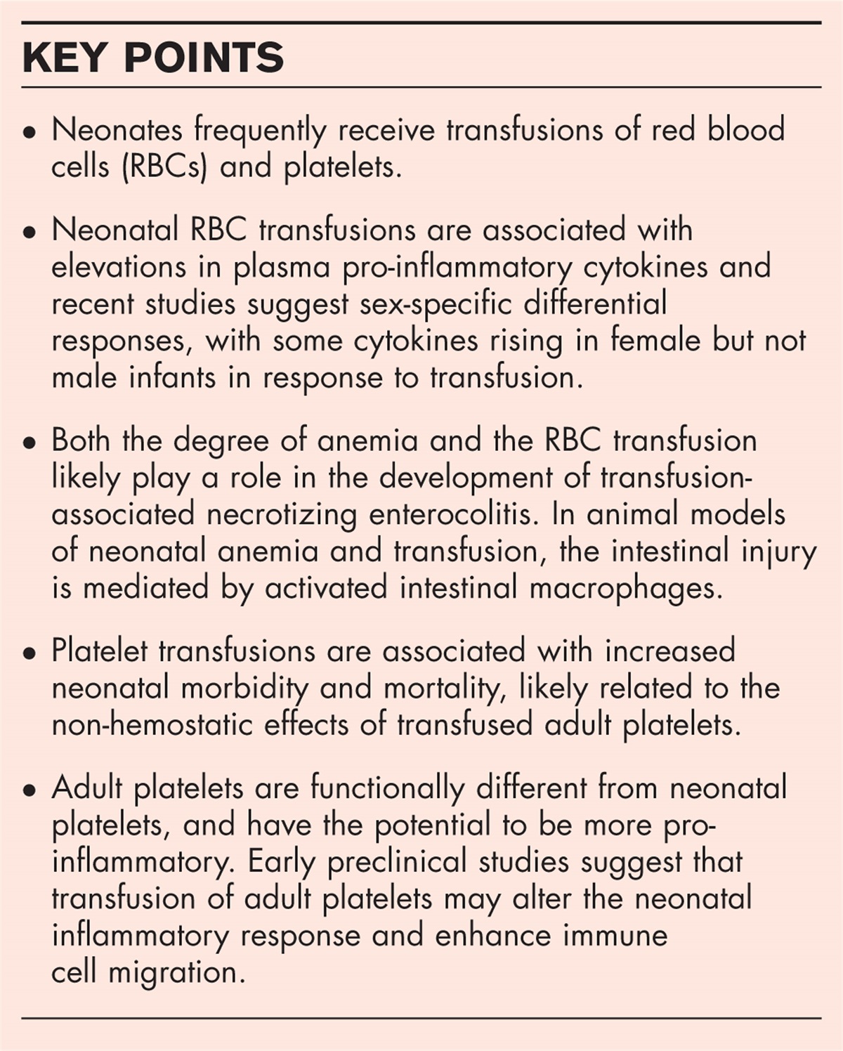 Immunologic effects of red blood cell and platelet transfusions in neonates