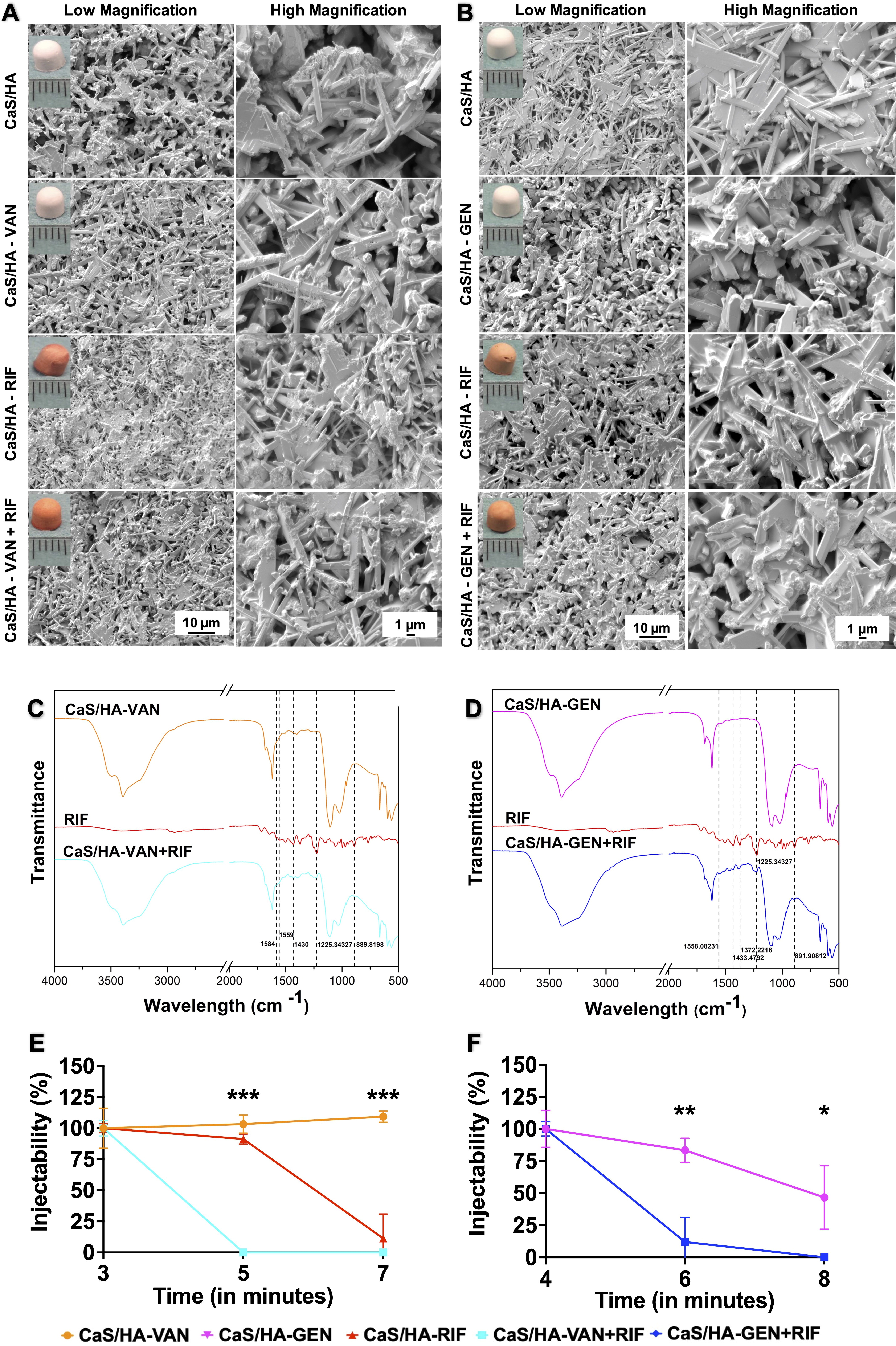Extended local release and improved bacterial eradication by adding rifampicin to a biphasic ceramic carrier containing gentamicin or vancomycin