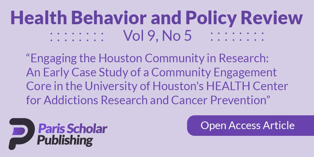 Engaging the Houston Community in Research: An Early Case Study of a Community Engagement Core in the University of Houston’s HEALTH Center for Addictions Research and Cancer Prevention