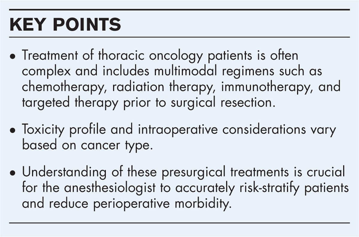 Presurgical radiation and chemotherapy in preparation for thoracic tumor resection