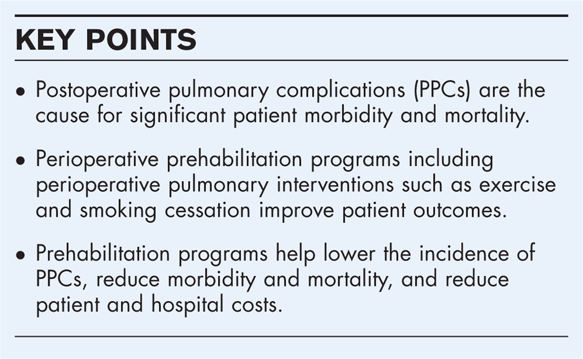 Pulmonary prehabilitation and smoking cessation