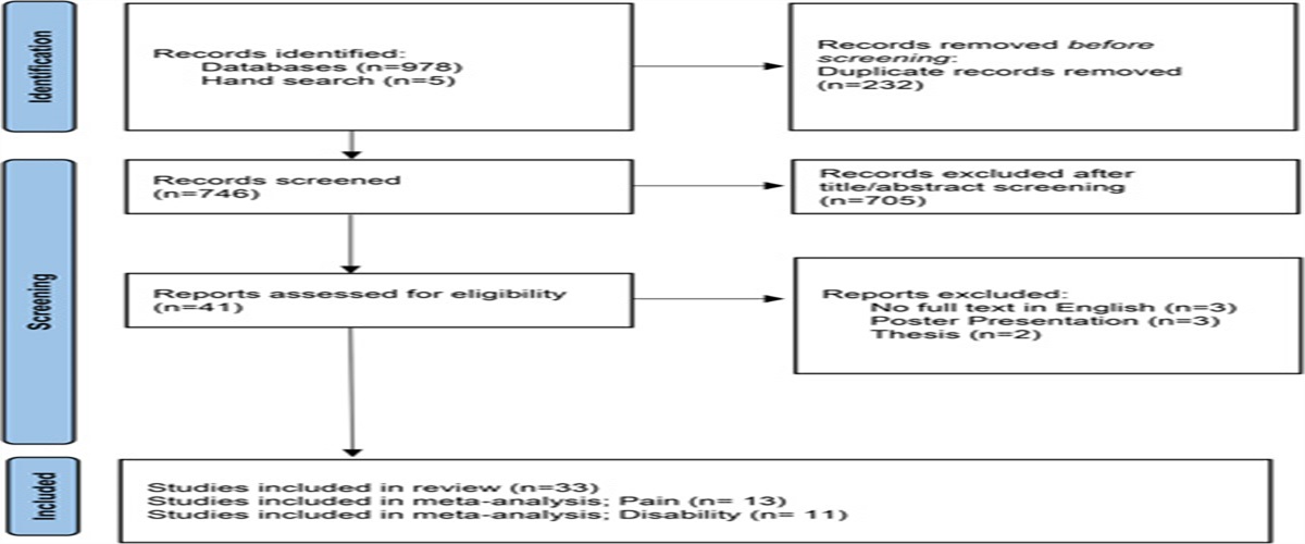 The Effectiveness of Rehabilitation Interventions on Pain and Disability for Complex Regional Pain Syndrome: A Systematic Review and Meta-analysis