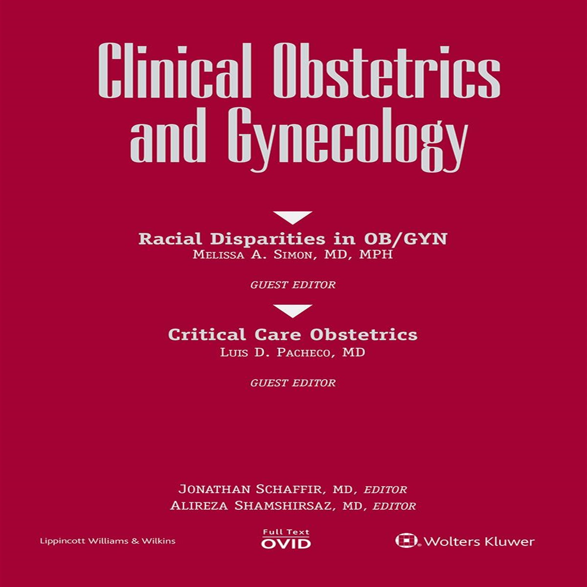 Contributors: Critical Care Obstetrics