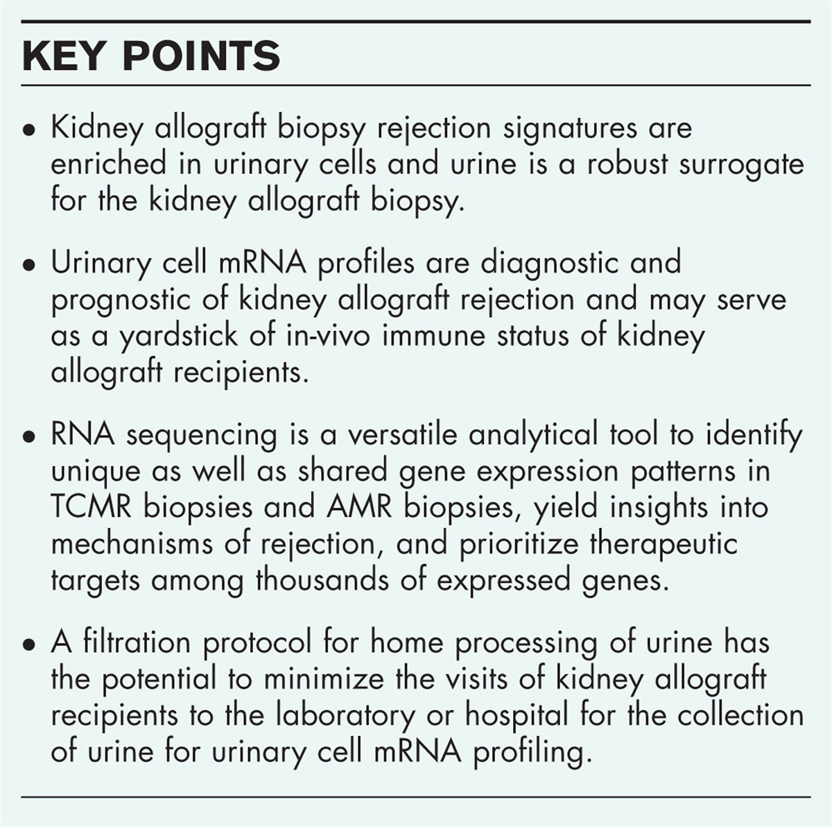 Urine as liquid gold: the transcriptional landscape of acute rejection defined by urinary cell mRNA profiling of kidney allograft recipients