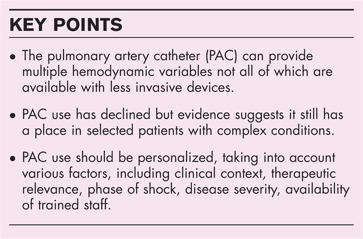 The pulmonary artery catheter