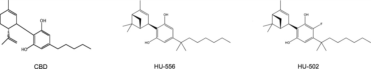 Behavioral effects induced by the cannabidiol analogs HU-502 and HU-556