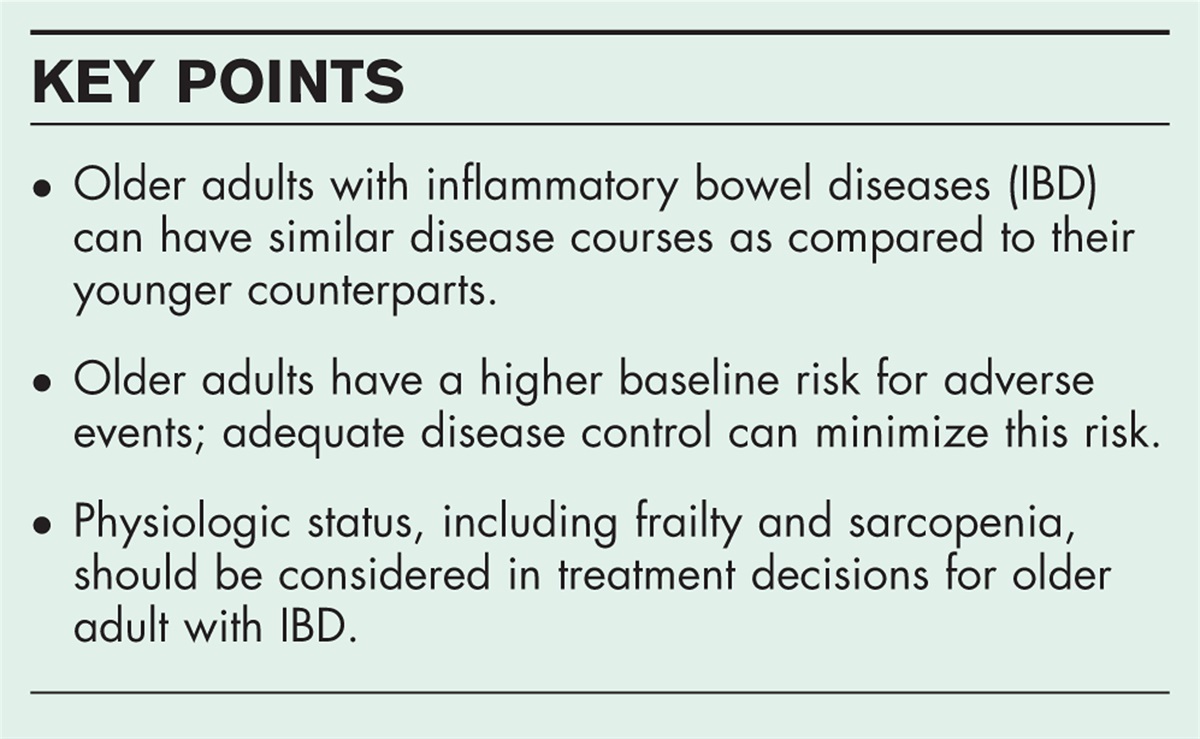 Managing the older adult with inflammatory bowel disease: is age just a number?