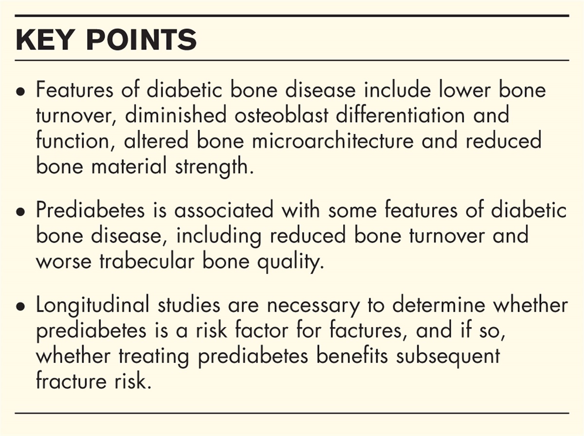 Prediabetes and skeletal health