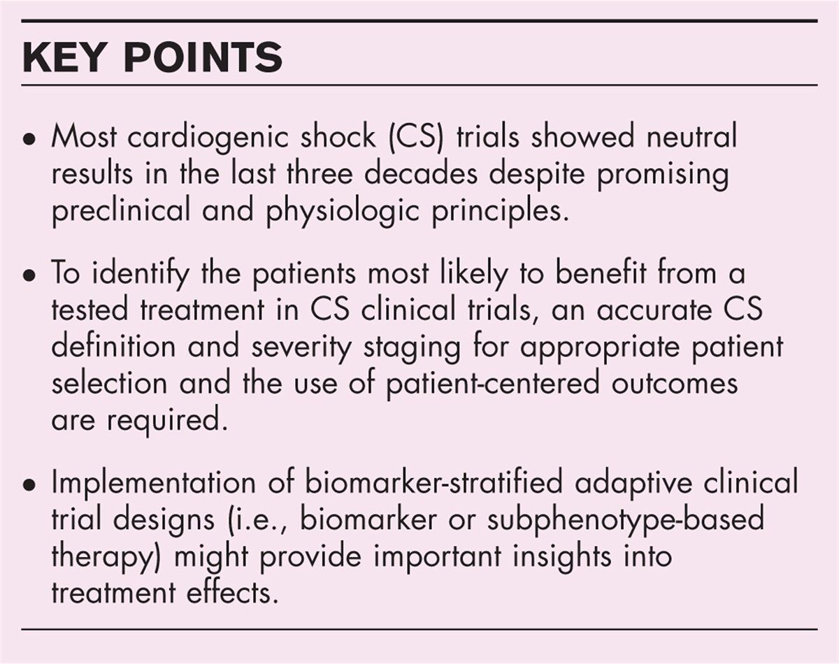 Cardiogenic shock: a major challenge for the clinical trialist