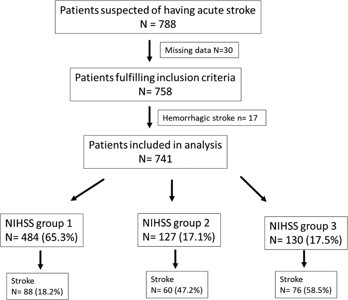 Diagnostic Value of Computed Tomography Angiography in Suspected Acute Ischemic Stroke Patients With Respect to National Institutes of Health Stroke Scale Score