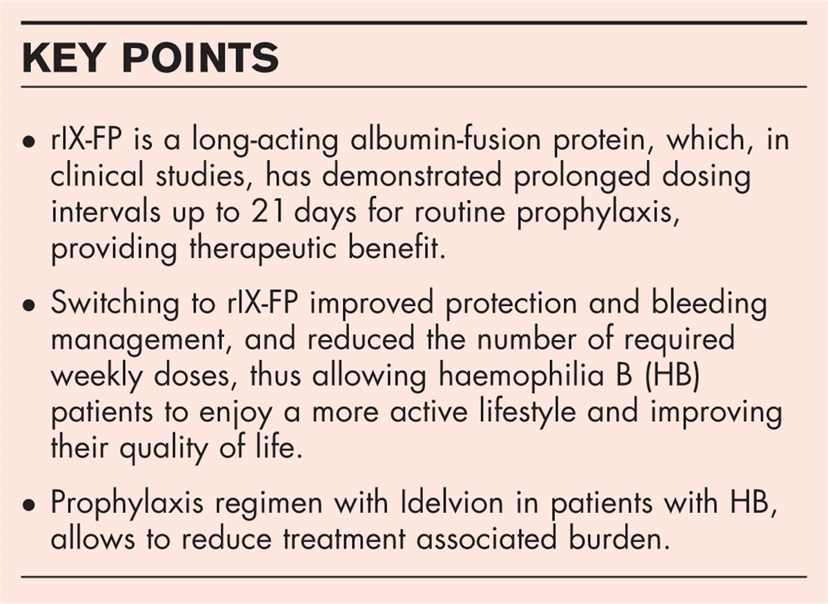 Switching and increasing prophylaxis regimen with a genetically recombinant fusion of coagulation factor IX and albumin in haemophilia B: a case report