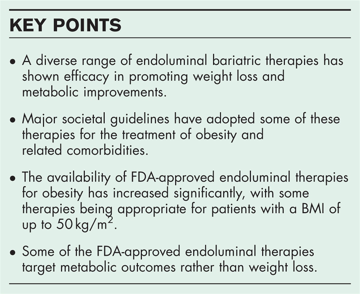 Endoluminal bariatric and metabolic therapies: state-of-the-art