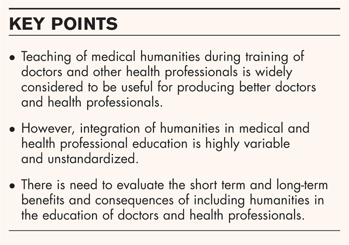 Role of humanities in modern medical education