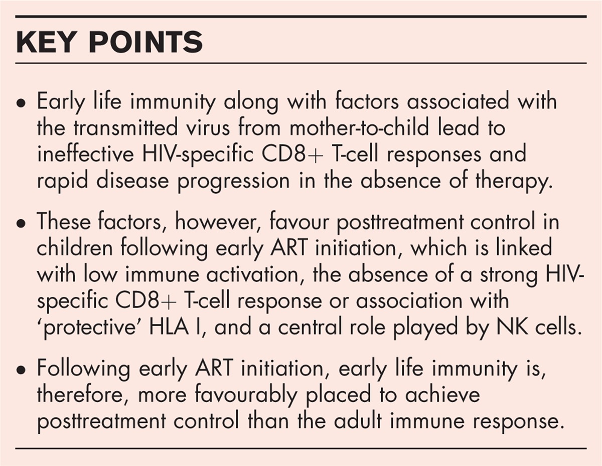 Impact of early antiretroviral therapy, early life immunity and immune sex differences on HIV disease and posttreatment control in children