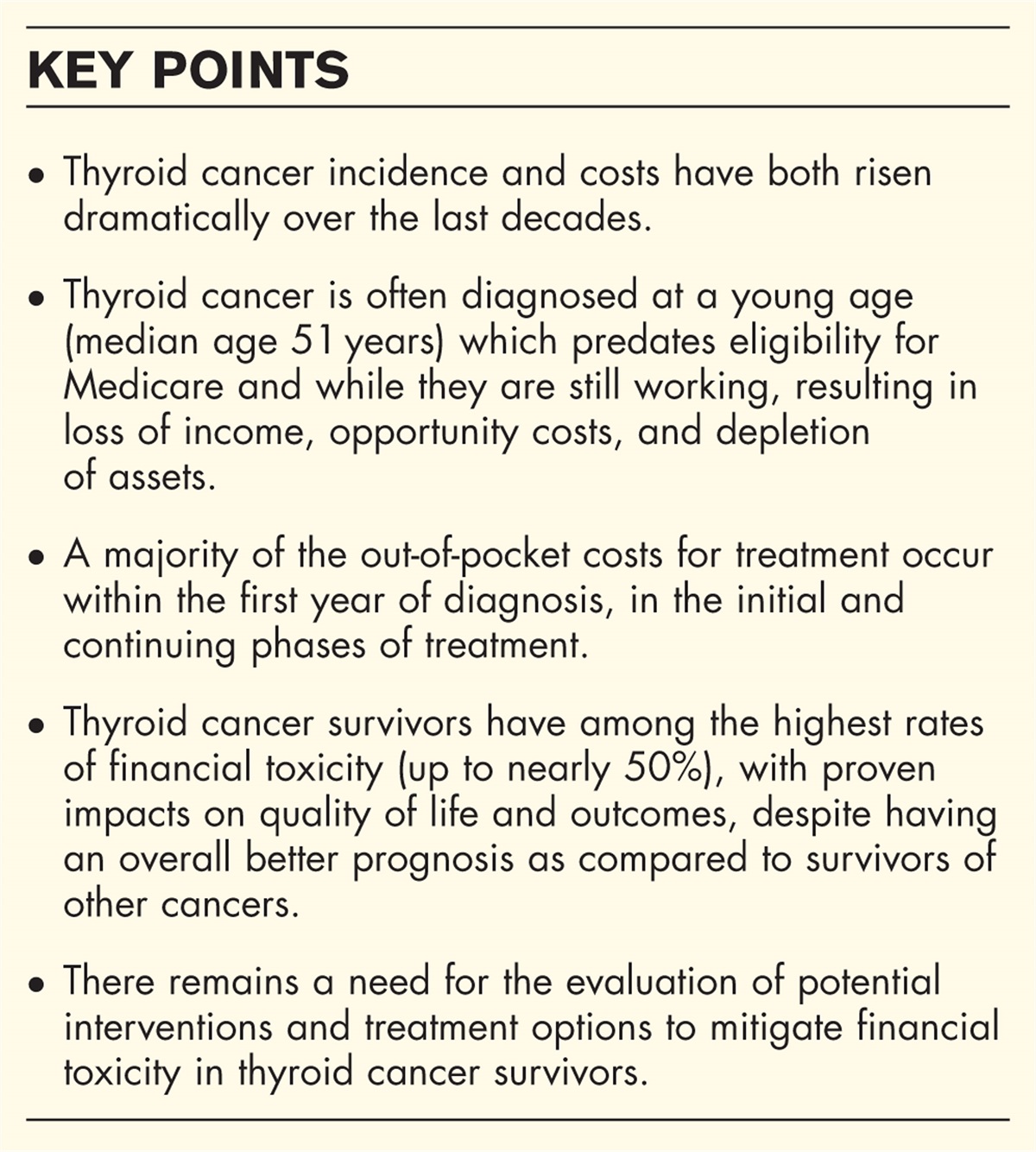 Financial toxicity in thyroid cancer survivors