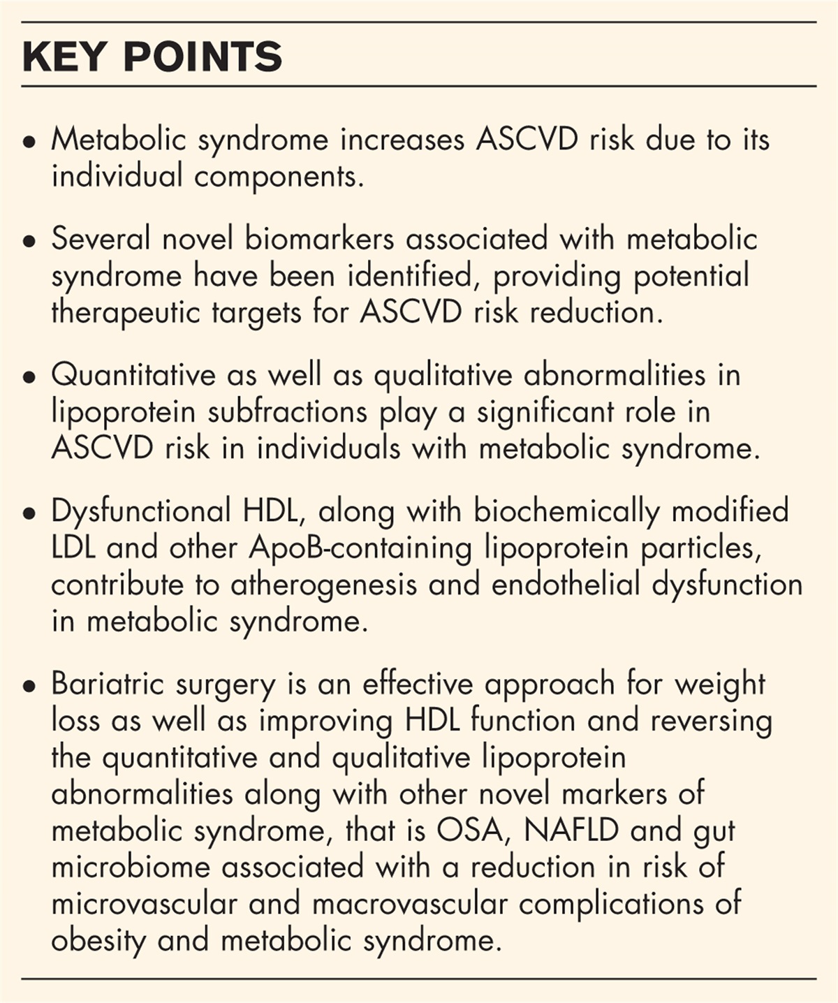 Established and potential cardiovascular risk factors in metabolic syndrome: Effect of bariatric surgery