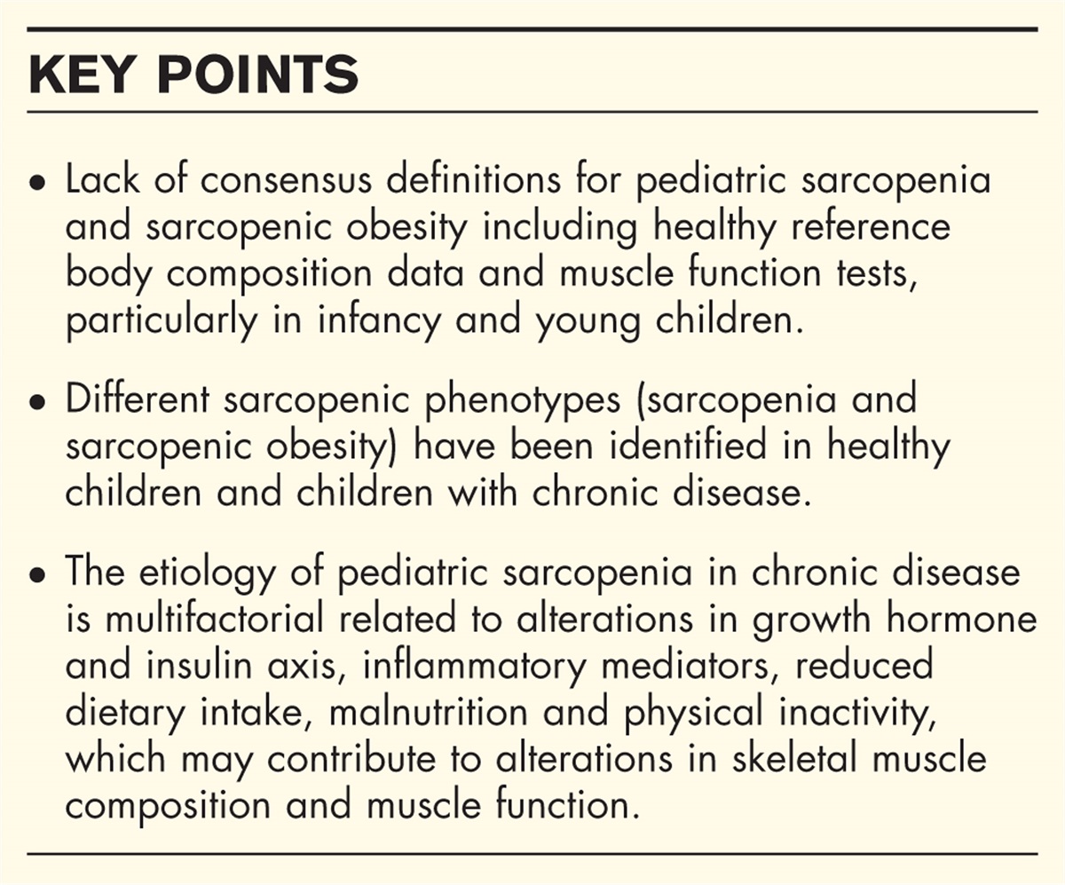 Challenges and physiological implications of sarcopenia in children and youth in health and disease